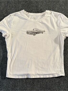 Organic Generation Women’s L White Classic Car Graphic T-Shirt